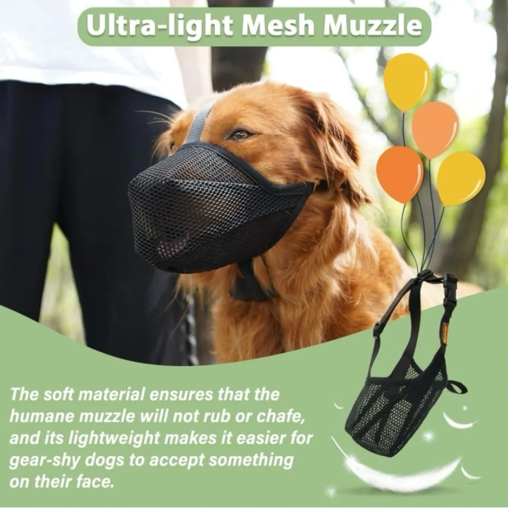 Mayerzon Soft Mesh Humane Dog Muzzle Comfortable Black XS NWT